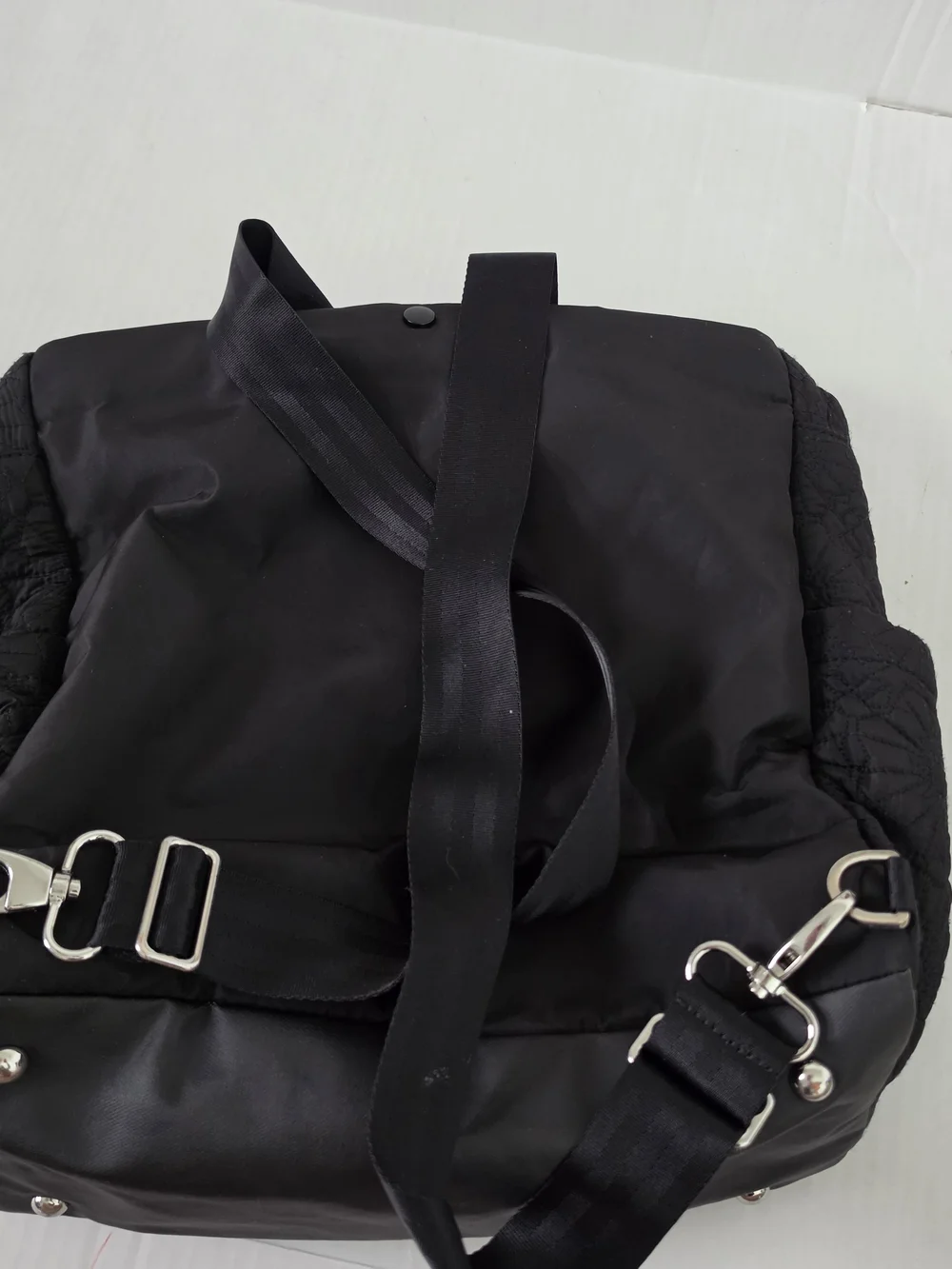 Petunia Pickle Bottom Black Quilted Floral Pattern Diaper Backpack